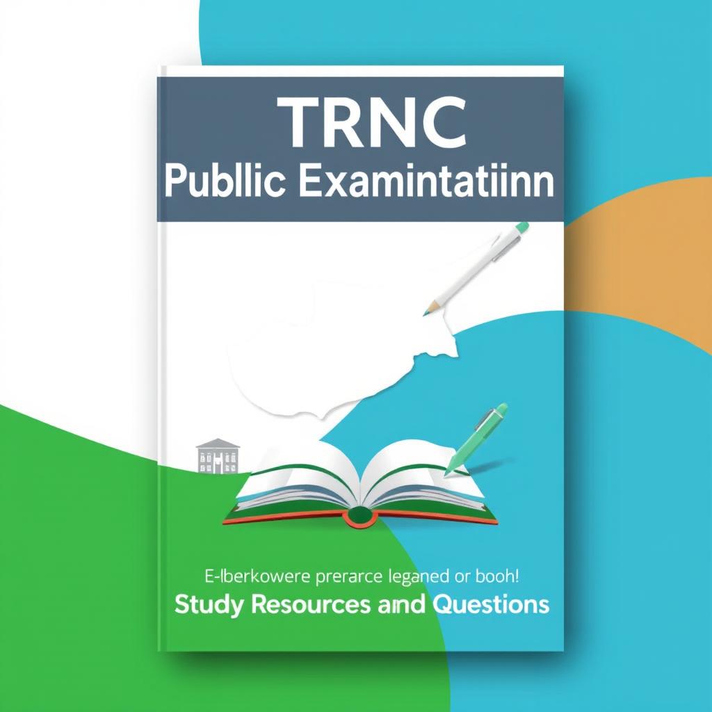 A stylish and professional e-book cover for 'TRNC Public Examination Study Resources and Questions'