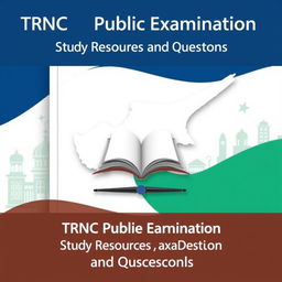 A stylish and professional e-book cover for 'TRNC Public Examination Study Resources and Questions'