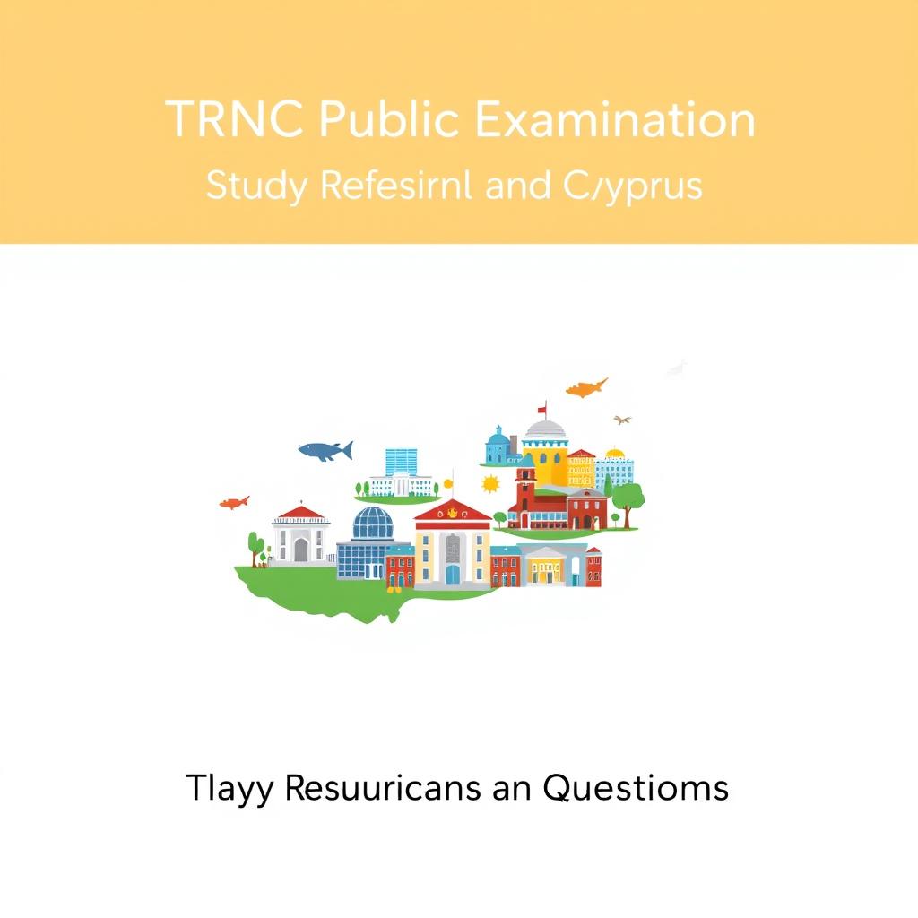 A professional e-book cover design for 'TRNC Public Examination Study Resources and Questions'