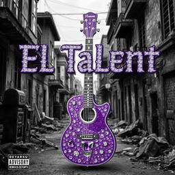 A song cover for "El Talent" by artist DeyMarKu, featuring the title in diamond-studded gangster-style lettering in purple