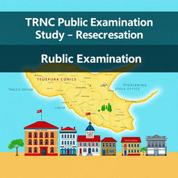 A captivating e-book cover design for 'TRNC Public Examination Study Resources and Questions'