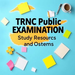 An eye-catching e-book cover design for 'TRNC Public Examination Study Resources and Questions'