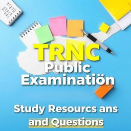 A visually appealing e-book cover for 'TRNC Public Examination Study Resources and Questions'
