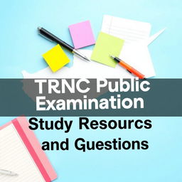 A visually appealing e-book cover for 'TRNC Public Examination Study Resources and Questions'