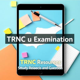 A visually appealing e-book cover for 'TRNC Public Examination Study Resources and Questions'