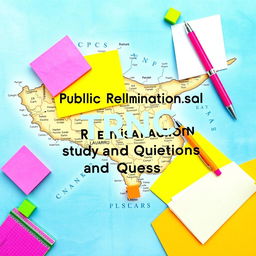 A colorful and engaging e-book cover design for 'TRNC Public Examination Study Resources and Questions'