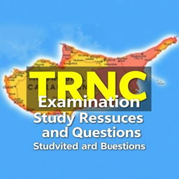 A vibrant e-book cover for 'TRNC Public Examination Study Resources and Questions'