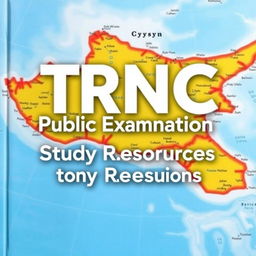 A vibrant e-book cover for 'TRNC Public Examination Study Resources and Questions'
