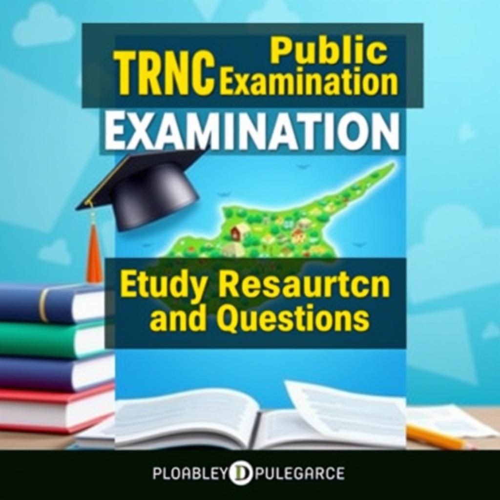 Design a captivating e-book cover for 'TRNC Public Examination Study Resources and Questions'