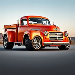 An imaginative fusion of a 1954 International truck and a BMW concept SUV, designed as an exotic lowrider