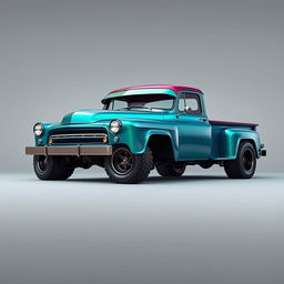 An imaginative fusion of a 1954 International truck and a BMW concept SUV, designed as an exotic lowrider