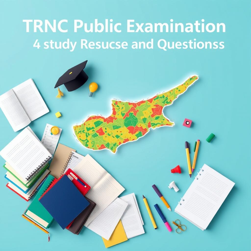 Create an engaging e-book cover for 'TRNC Public Examination Study Resources and Questions'