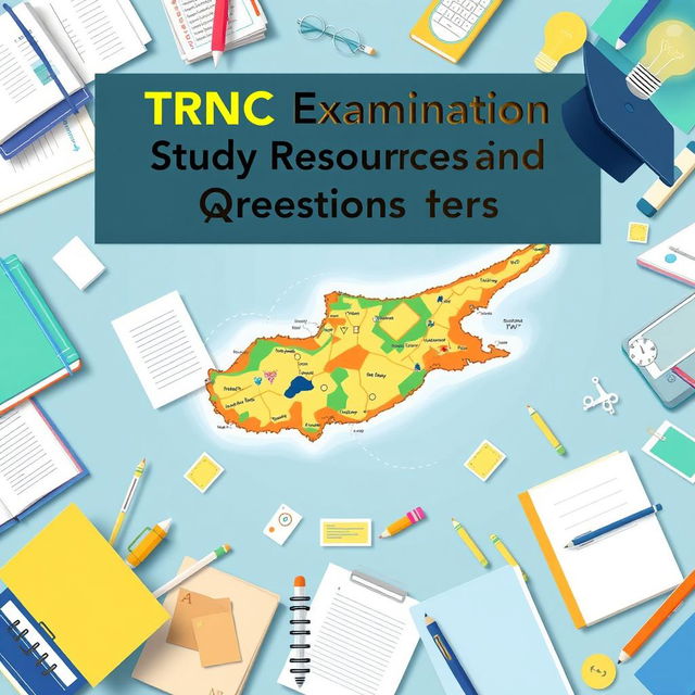 Create an engaging e-book cover for 'TRNC Public Examination Study Resources and Questions'