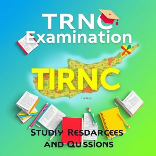 Create an eye-catching e-book cover for 'TRNC Public Examination Study Resources and Questions'