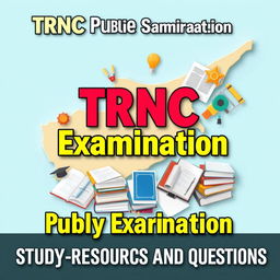 Design a striking e-book cover for 'TRNC Public Examination Study Resources and Questions'