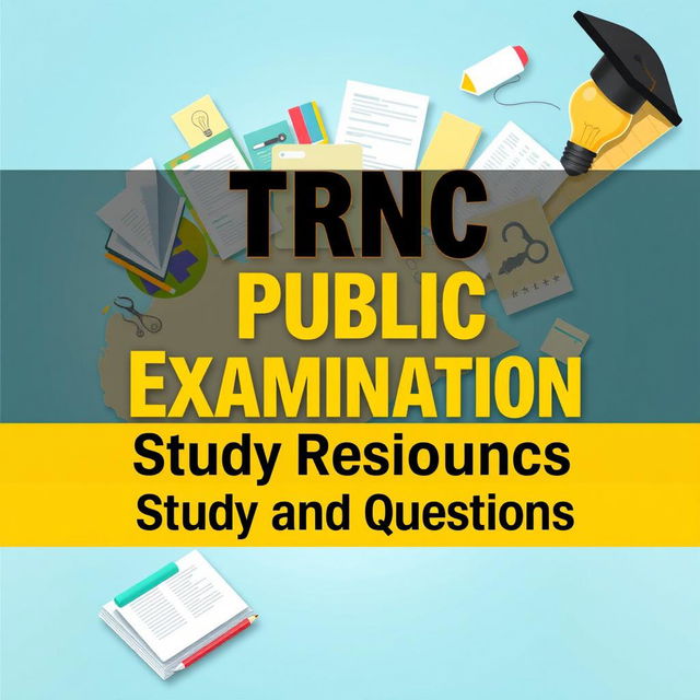 Design a striking e-book cover for 'TRNC Public Examination Study Resources and Questions'