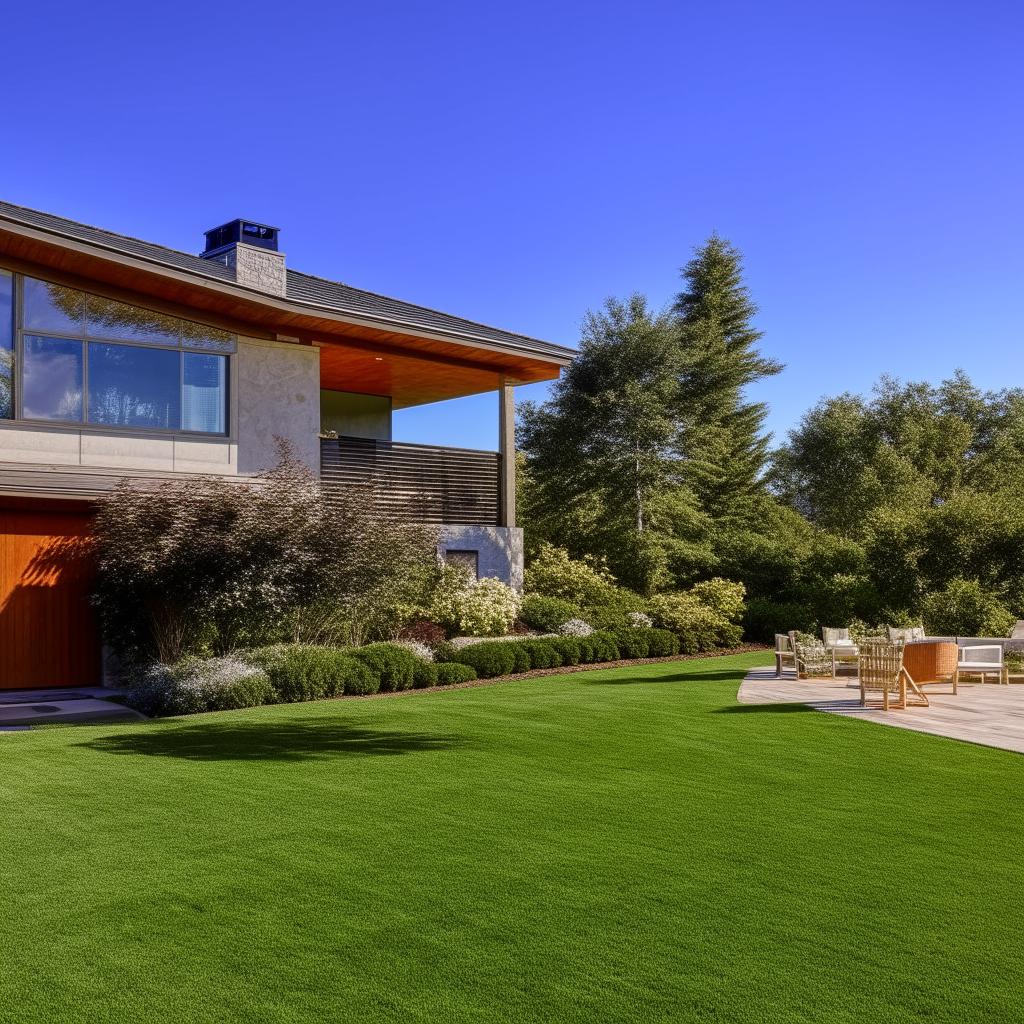 A comfortable, welcoming home exterior with a beautiful landscaped yard during a clear sunny day