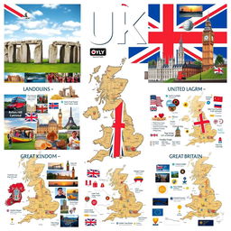 A visually stunning poster about the United Kingdom, designed to be completely free of text