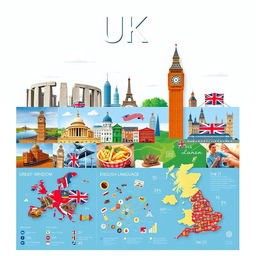 A visually stunning poster about the United Kingdom, designed to be completely free of text