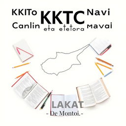 Design an e-book cover for 'KKTC Kamu Sınavı Çalışma Kaynakları ve Soruları'