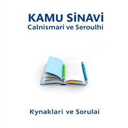 An e-book cover design featuring the title 'KKTC Kamu Sınavı Çalışma Kaynakları ve Soruları' prominently at the top in bold, professional font