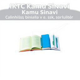 An e-book cover design featuring the title 'KKTC Kamu Sınavı Çalışma Kaynakları ve Soruları' prominently at the top in bold, professional font