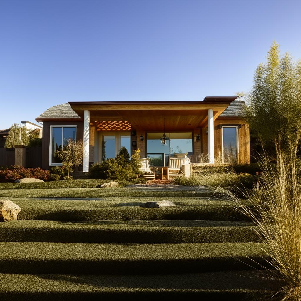 A comfortable, welcoming home exterior with a beautiful landscaped yard during a clear sunny day