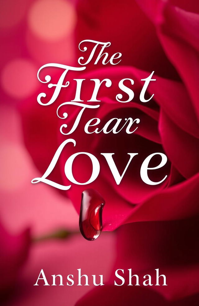 A beautifully designed book cover for "The First Tear of Love" by Anshu Shah