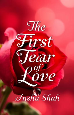 A beautifully designed book cover for "The First Tear of Love" by Anshu Shah