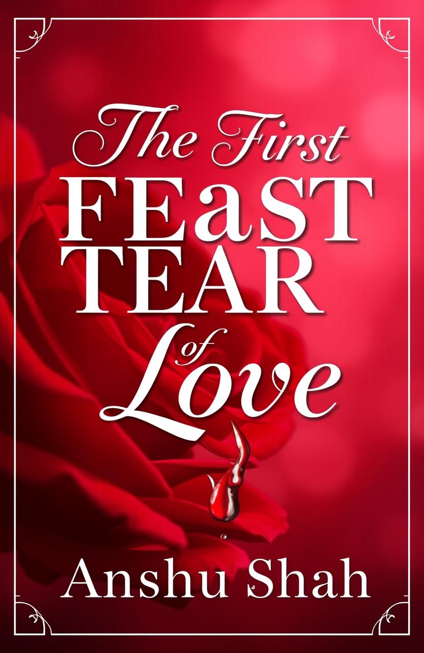 A beautifully designed book cover for "The First Tear of Love" by Anshu Shah