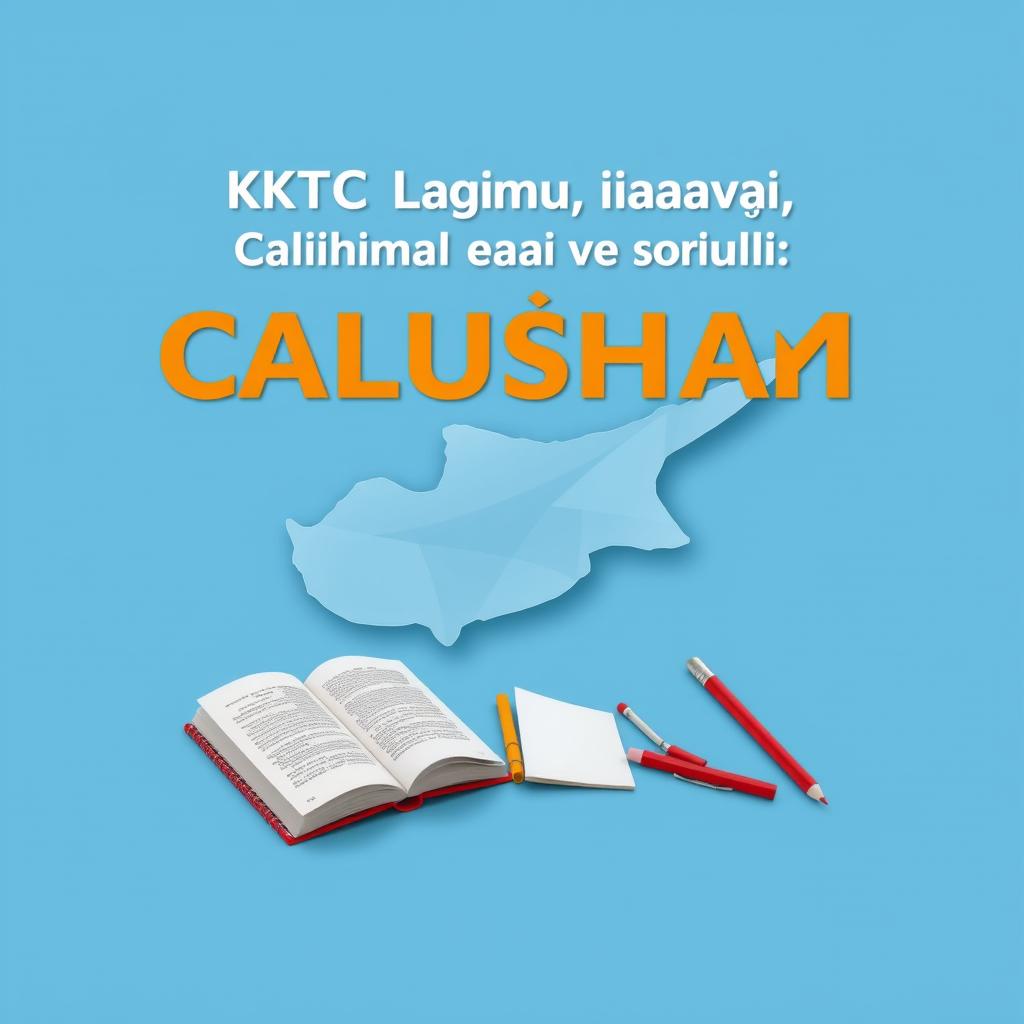 An e-book cover design featuring the title 'KKTC Kamu Sınavı Çalışma Kaynakları ve Soruları' prominently at the top in bold, professional font