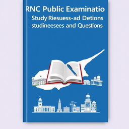 An e-book cover design featuring the title 'TRNC Public Examination Study Resources and Questions' prominently at the top in a bold and professional font