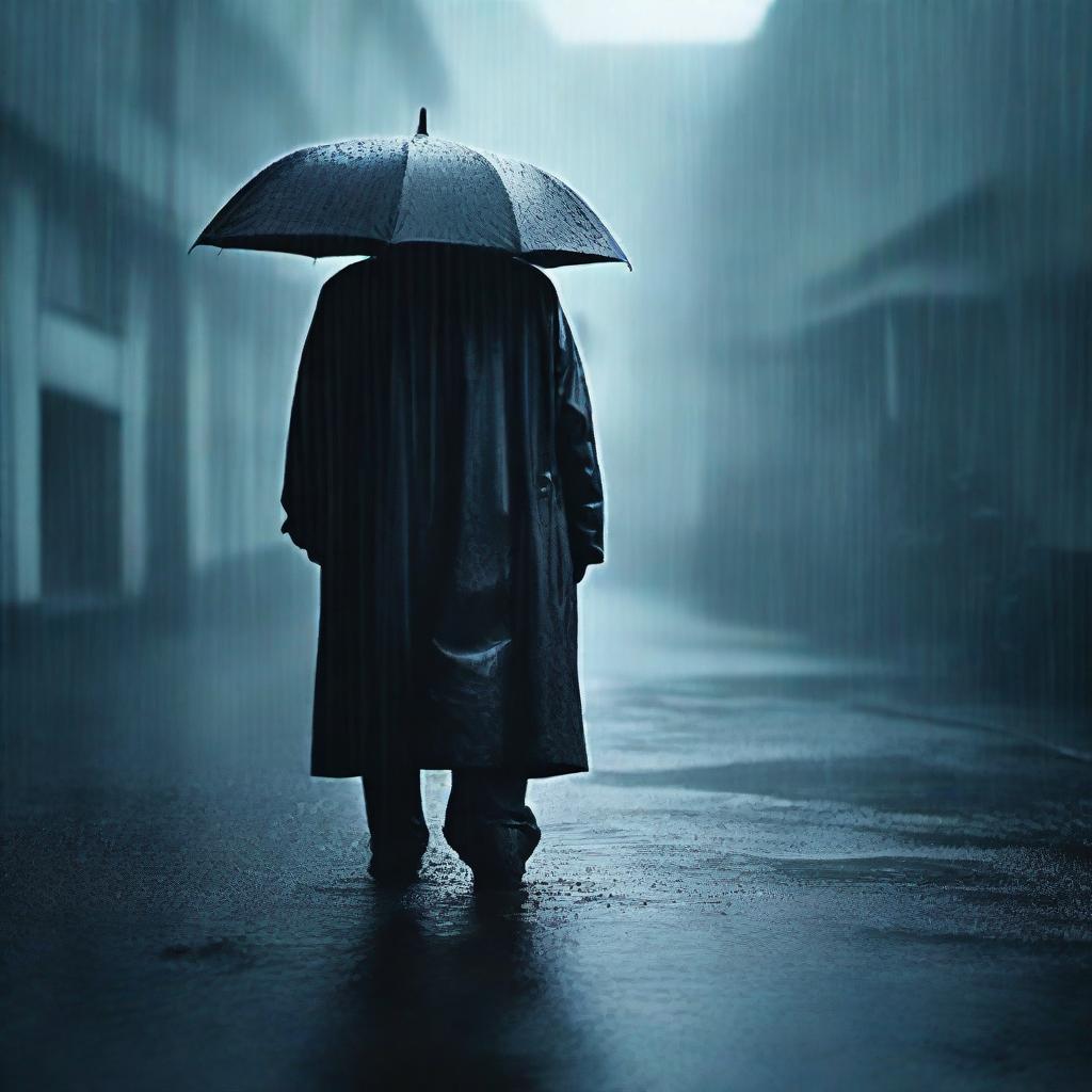 Generate a chilling movie poster with bold and dramatic text for 'Wet Scary Movie', featuring ominous rain-soaked scenery and eerie shadows