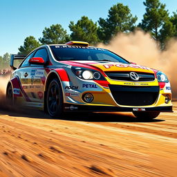 A detailed depiction of the Vectra C Rally Edition, showcasing its sleek, modified body design optimized for rally racing