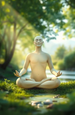 A serene and peaceful scene depicting mindfulness and mental clarity