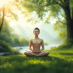 A serene and peaceful scene depicting mindfulness and mental clarity