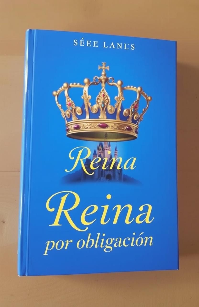 A book cover featuring a regal queen's crown, set against a vibrant blue background