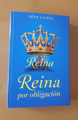 A book cover featuring a regal queen's crown, set against a vibrant blue background