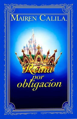 A book cover featuring a regal queen's crown, set against a vibrant blue background