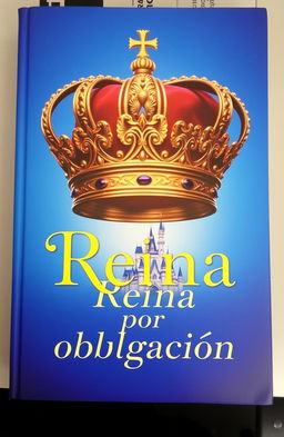 A book cover featuring a regal queen's crown, set against a vibrant blue background