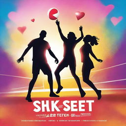 Create a vibrant movie poster for 'Spike & Set: The Game of Hearts'