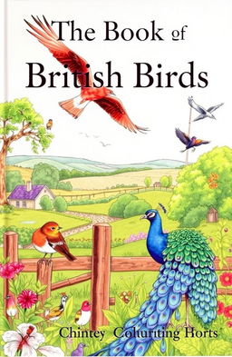 A beautifully illustrated cover of 'The Book of British Birds', featuring various native British birds in their natural habitats