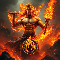 A powerful depiction of Ignis, the God of Fire and Passion