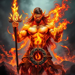 A powerful depiction of Ignis, the God of Fire and Passion