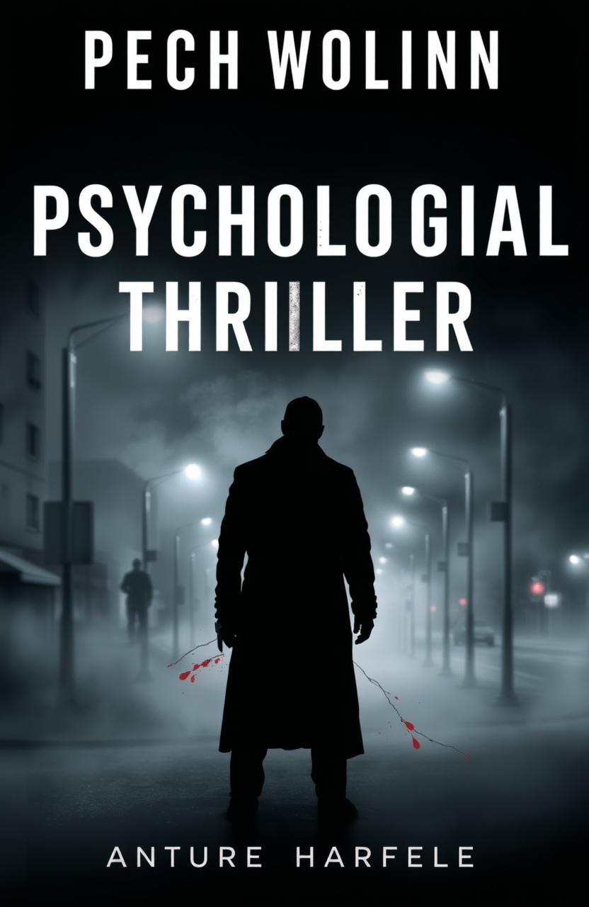 A gripping book cover for a psychological thriller, featuring a dark and moody atmosphere