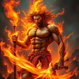 An intense portrayal of Ignis, the God of Fire and Passion