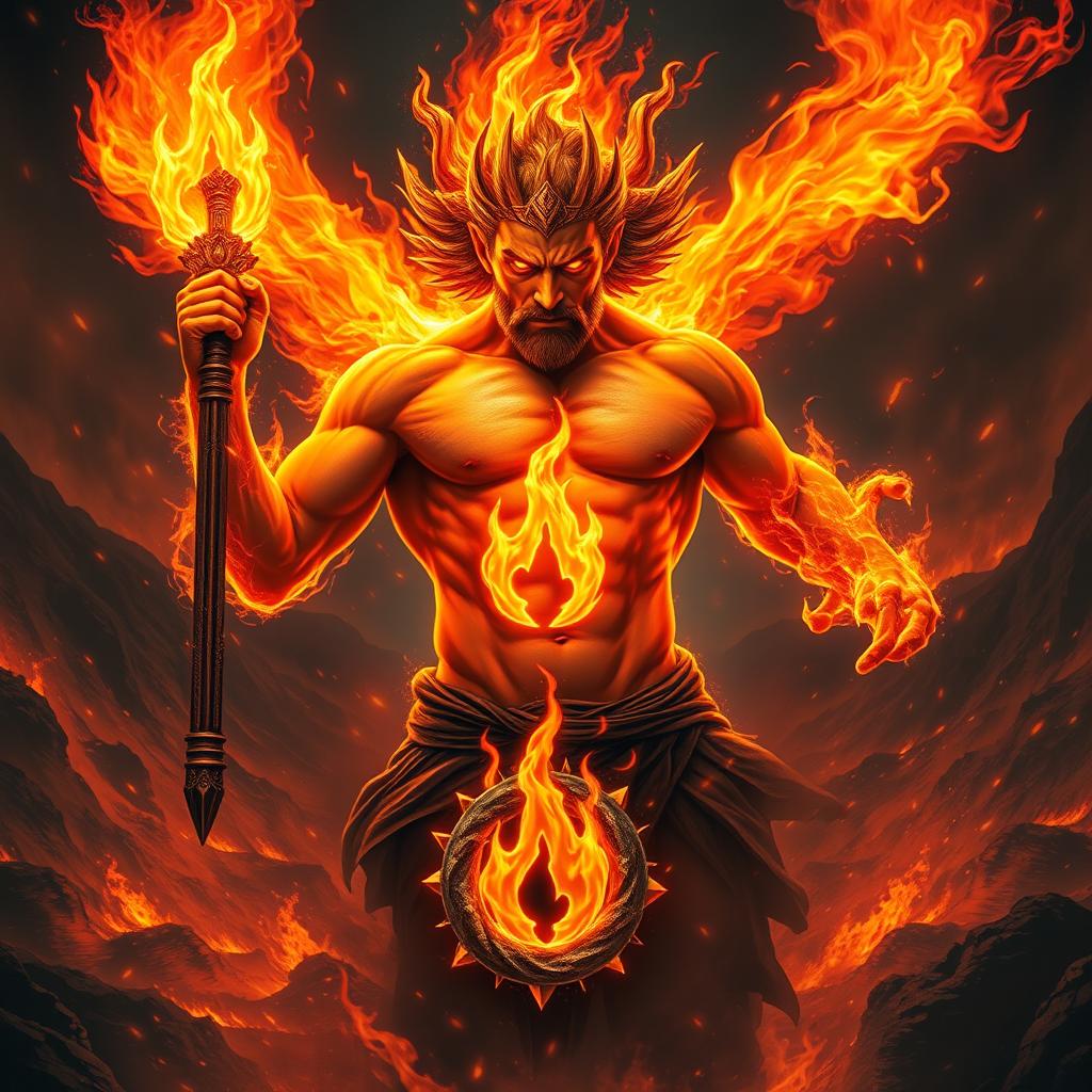 An intense portrayal of Ignis, the God of Fire and Passion