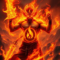 An intense portrayal of Ignis, the God of Fire and Passion