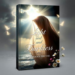 An enchanting book cover for a work titled 'Light & Darkness - The Christianity Behind the Veil'