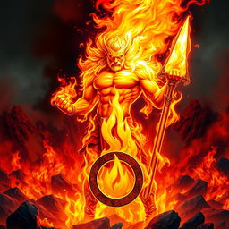 A dynamic portrayal of Ignis, the God of Fire and Passion